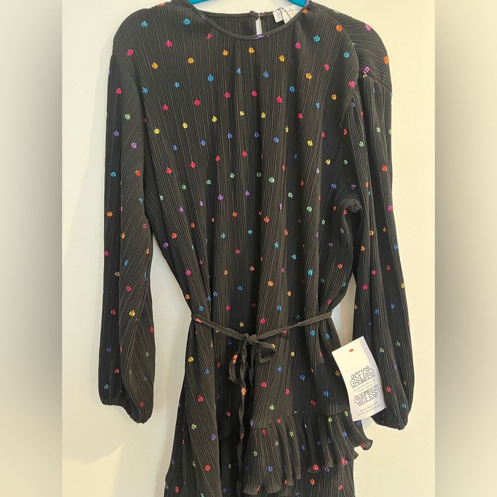 Never Fully Dressed Multi Spot Plisse Marnie Dress Size 16